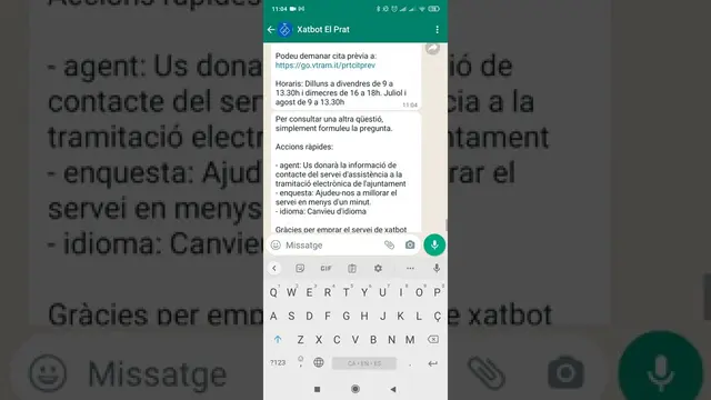 Xatbot de l'Ajuntament del Prat
