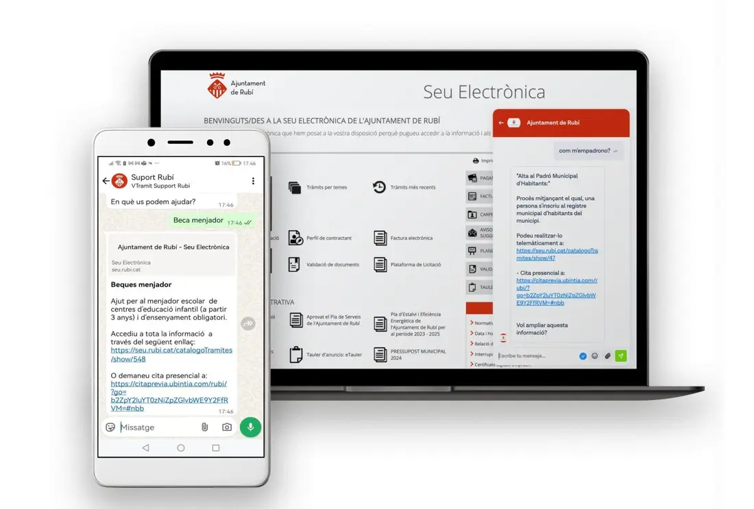 Xat de suport integrat a la seu electrònica